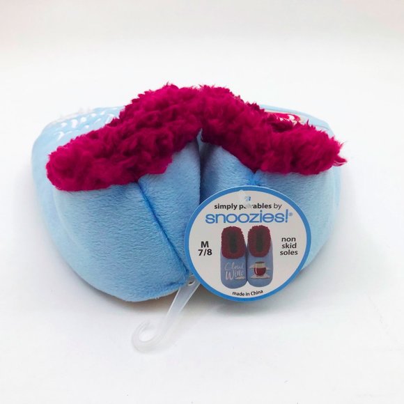 NWT Snoozies Women's Slippers Cloud Wine Light Blue Medium 7/8 - Picture 3 of 6